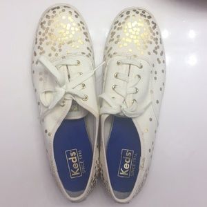Keds Cream and Gold shoes